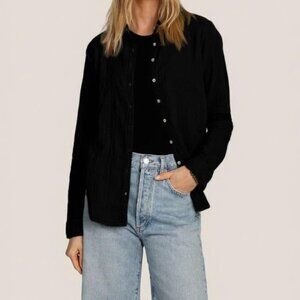 Dylan Cotton Button Up Shirt in Black, L